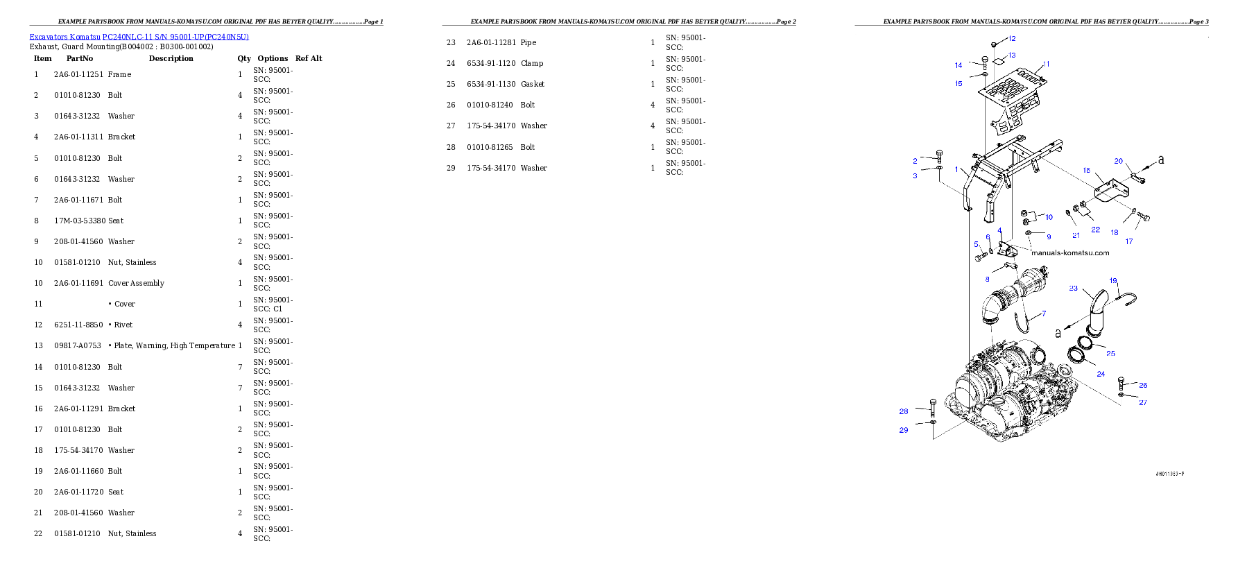 Protected: PC240NLC-11 S/N 95001-UP Partsbook