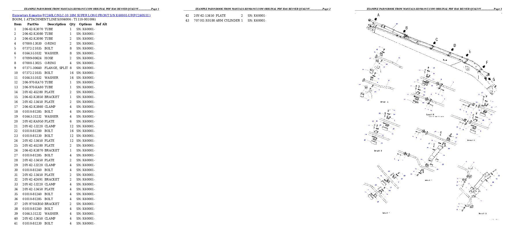 Protected: PC240LC/NLC-10 18M SUPER LONG FRONT S/N K60001-UP Partsbook