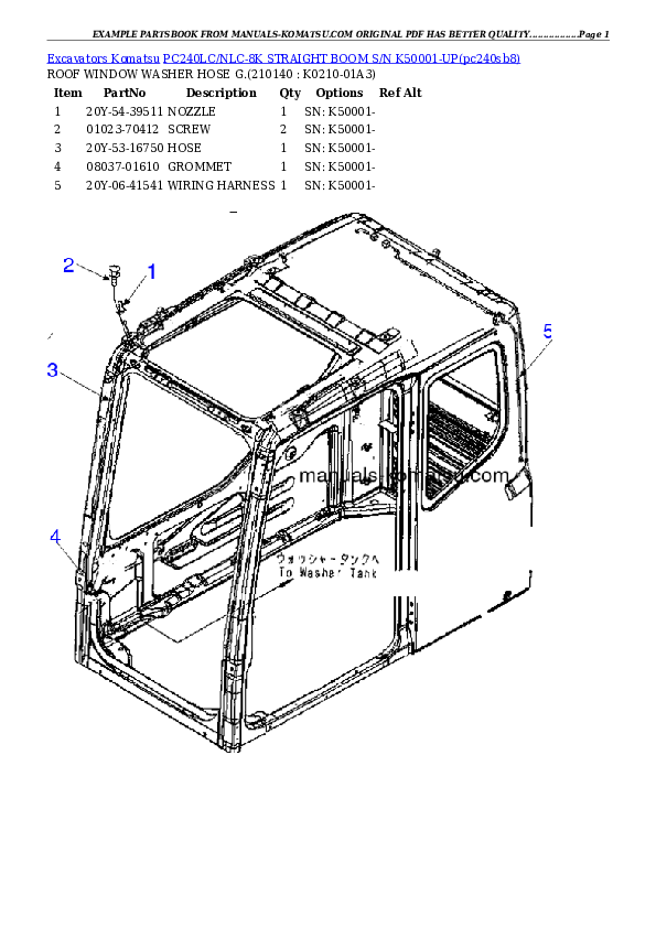 Protected: PC240LC/NLC-8K STRAIGHT BOOM S/N K50001-UP Partsbook