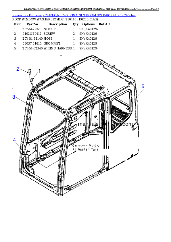 Protected: PC240LC/NLC-7K STRAIGHT BOOM S/N K40129-UP Partsbook