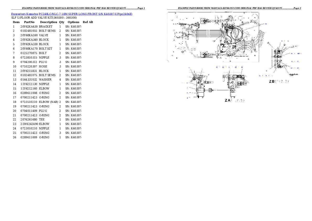 Protected: PC240LC/NLC-7 18M SUPER LONG FRONT S/N K40307-UP Partsbook
