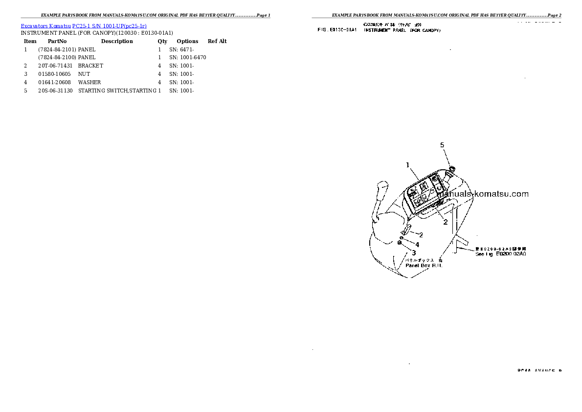Protected: PC25-1 S/N 1001-UP Partsbook