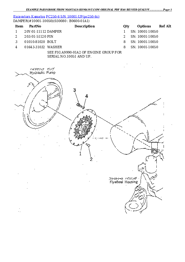 Protected: PC250-6 S/N 10001-UP Partsbook