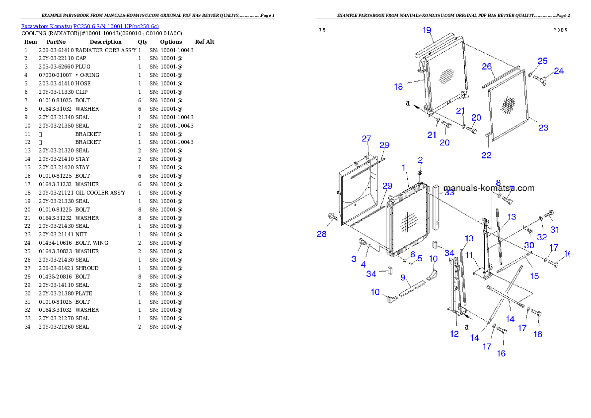 Protected: PC250-6 S/N 10001-UP Partsbook