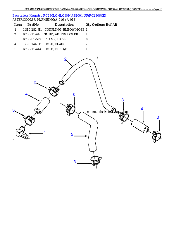 Protected: PC250LC-6LC S/N A82001-UP Partsbook