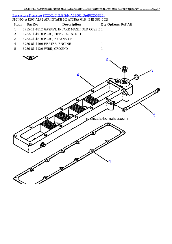 Protected: PC250LC-6LE S/N A83001-Up Partsbook