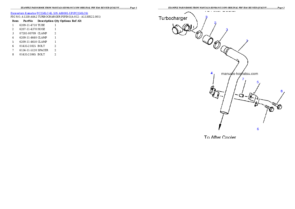 Protected: PC250LC-6L S/N A80001-UP Partsbook