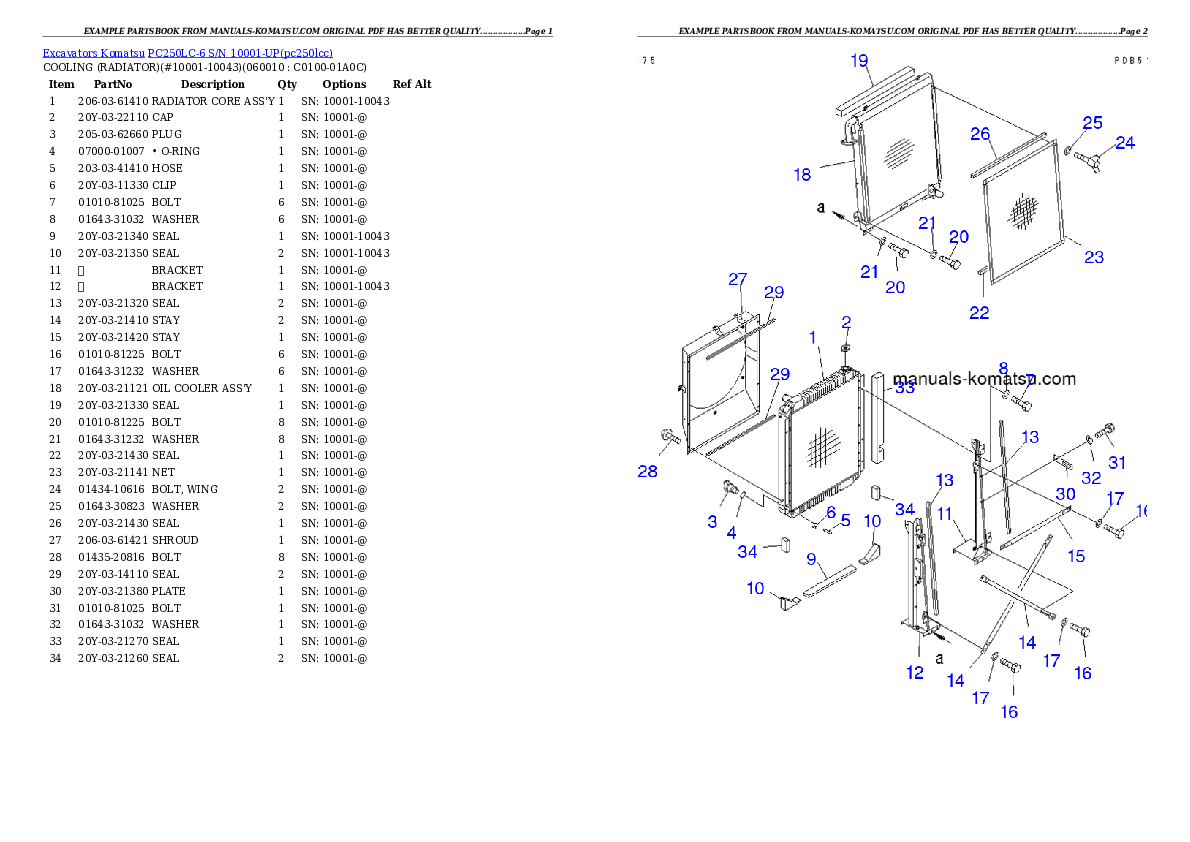 Protected: PC250LC-6 S/N 10001-UP Partsbook