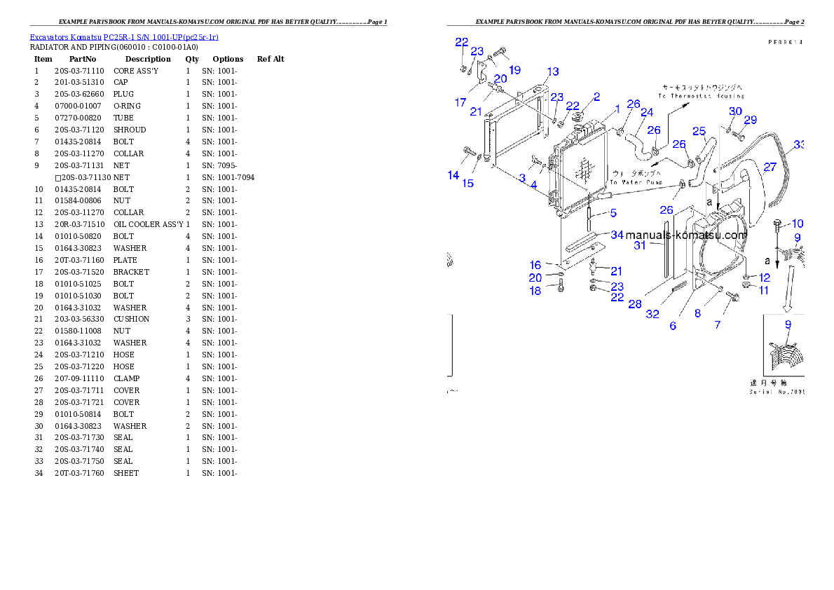 Protected: PC25R-1 S/N 1001-UP Partsbook