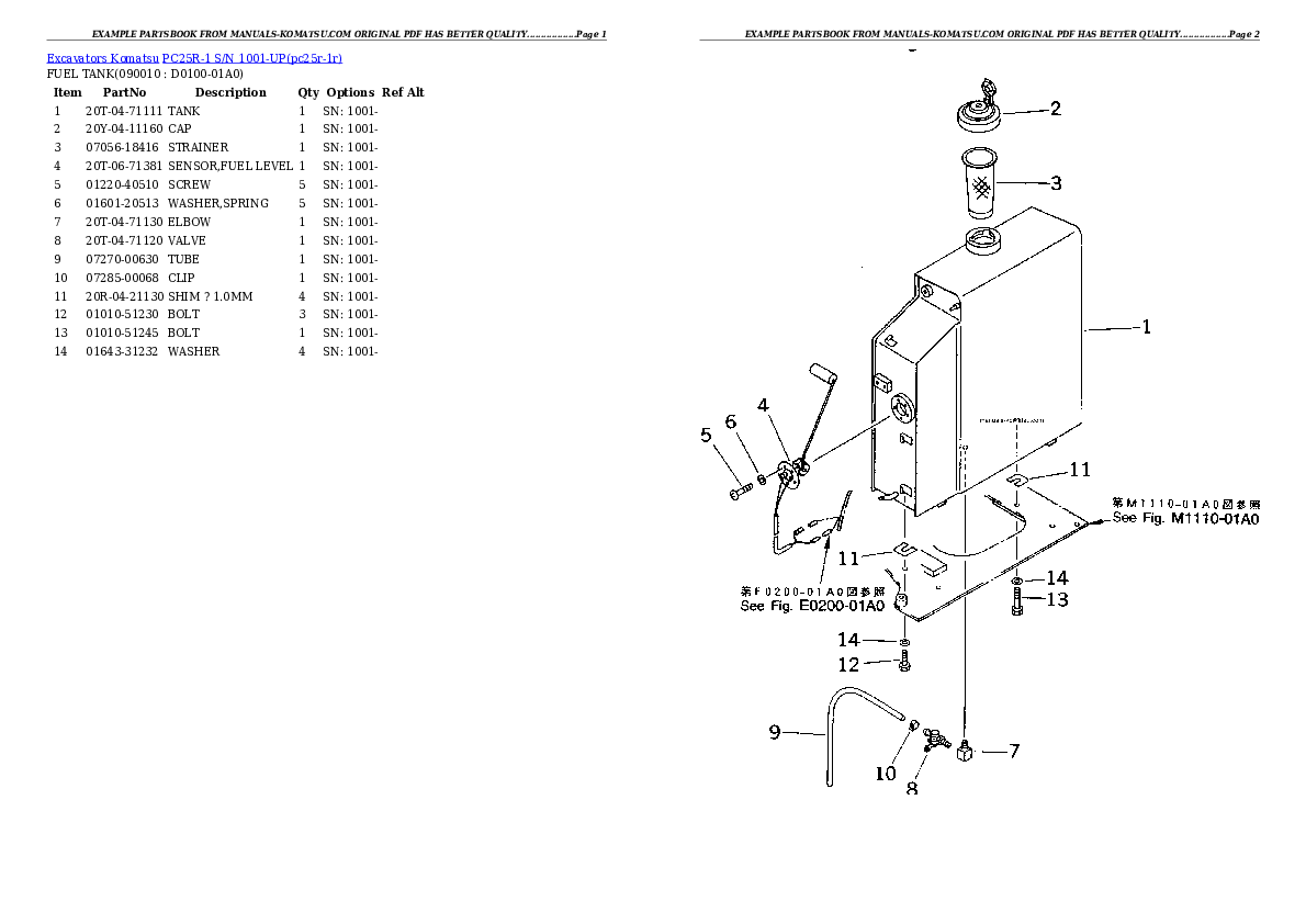 Protected: PC25R-1 S/N 1001-UP Partsbook