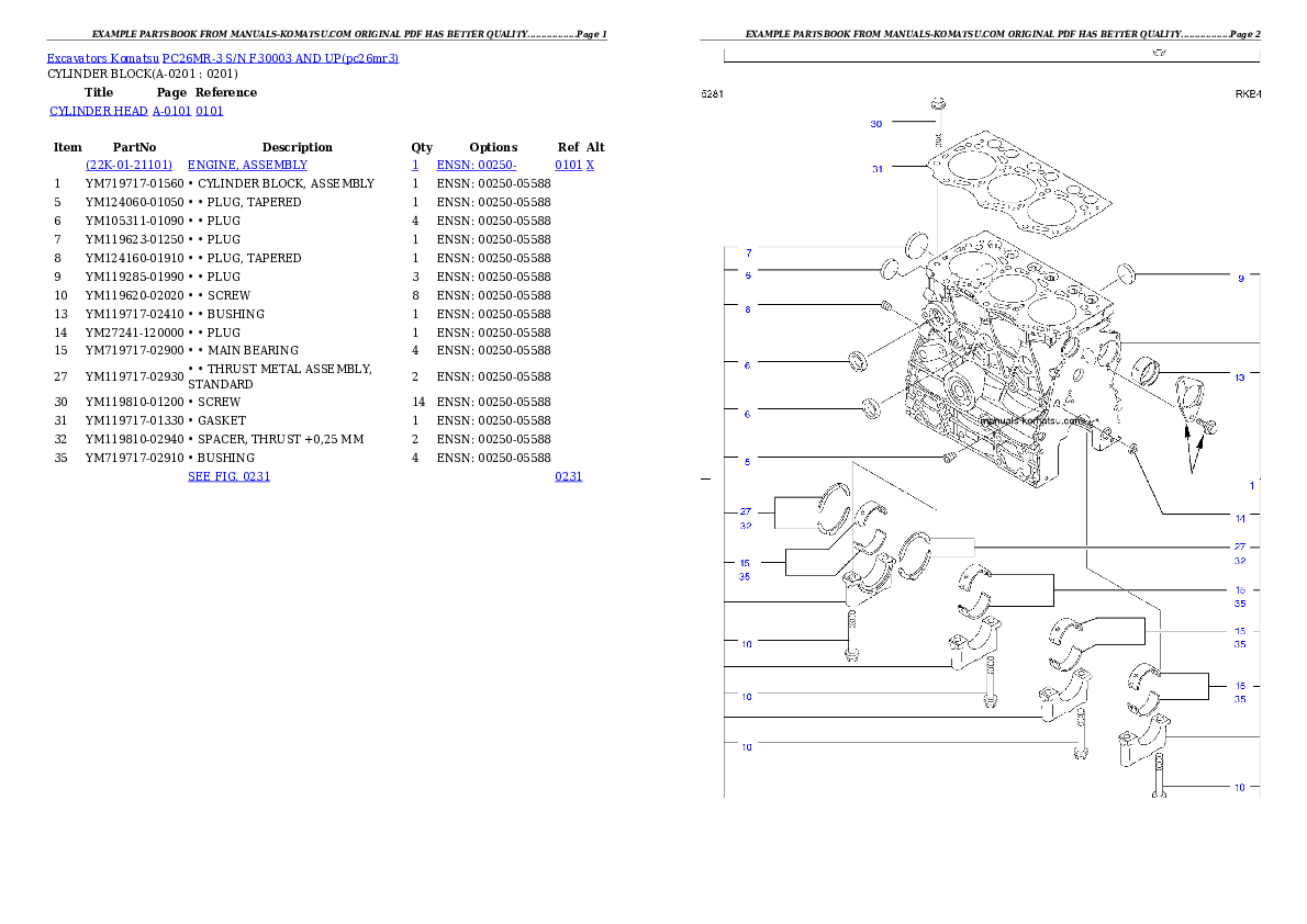 Protected: PC26MR-3 S/N F30003 AND UP Partsbook