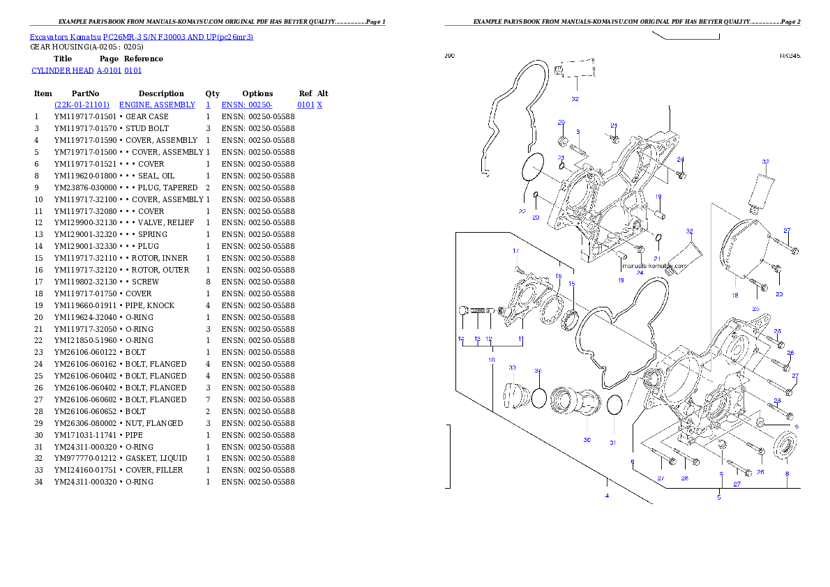 Protected: PC26MR-3 S/N F30003 AND UP Partsbook