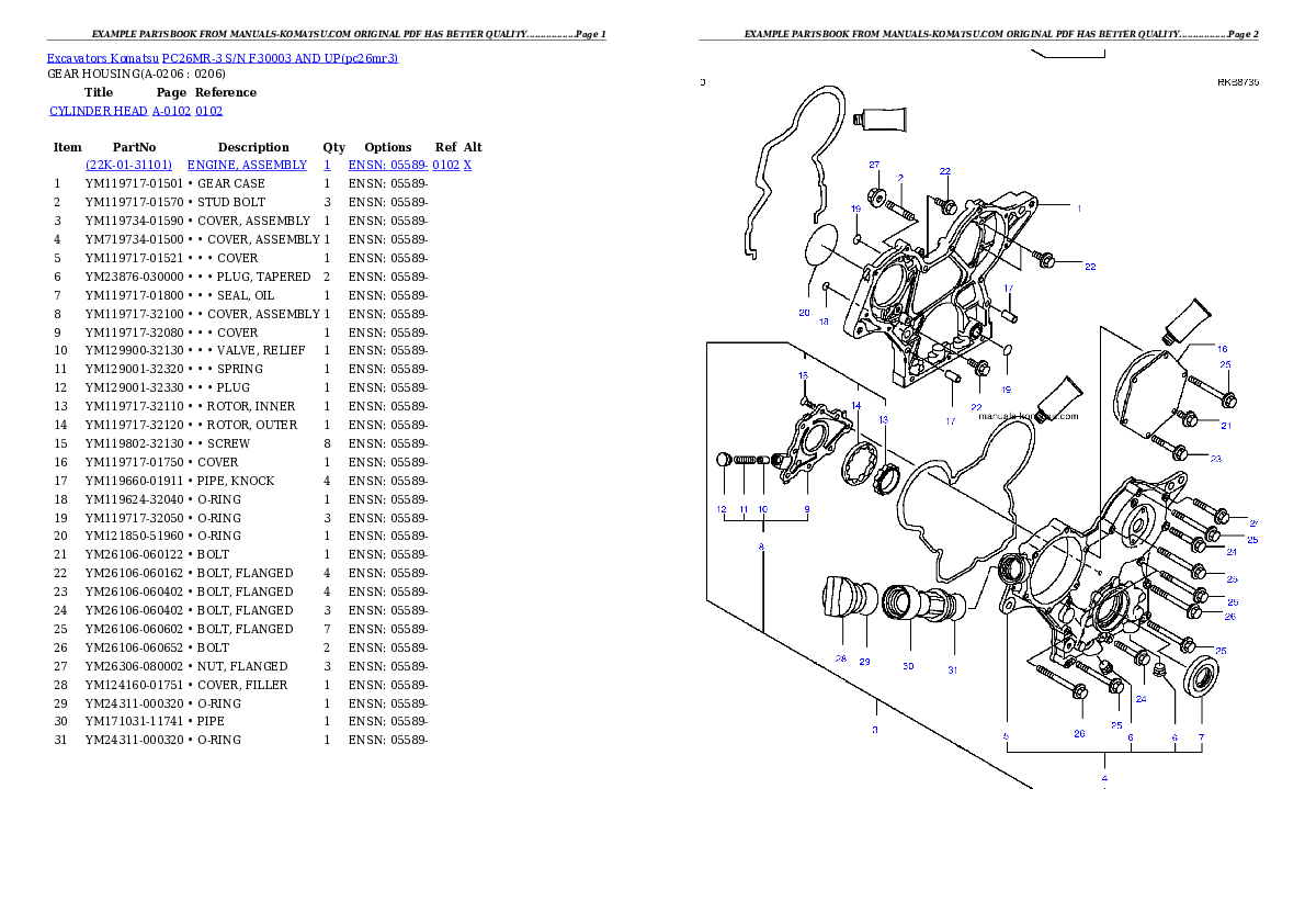 Protected: PC26MR-3 S/N F30003 AND UP Partsbook