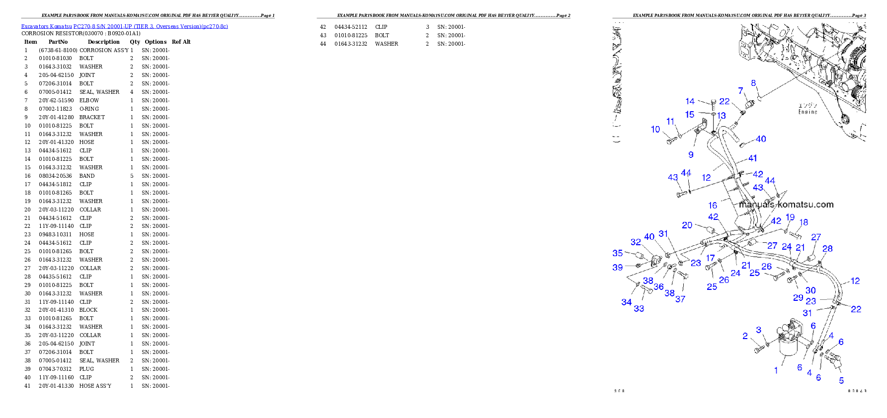 Protected: PC270-8 S/N 20001-UP (TIER 3, Overseas Version) Partsbook