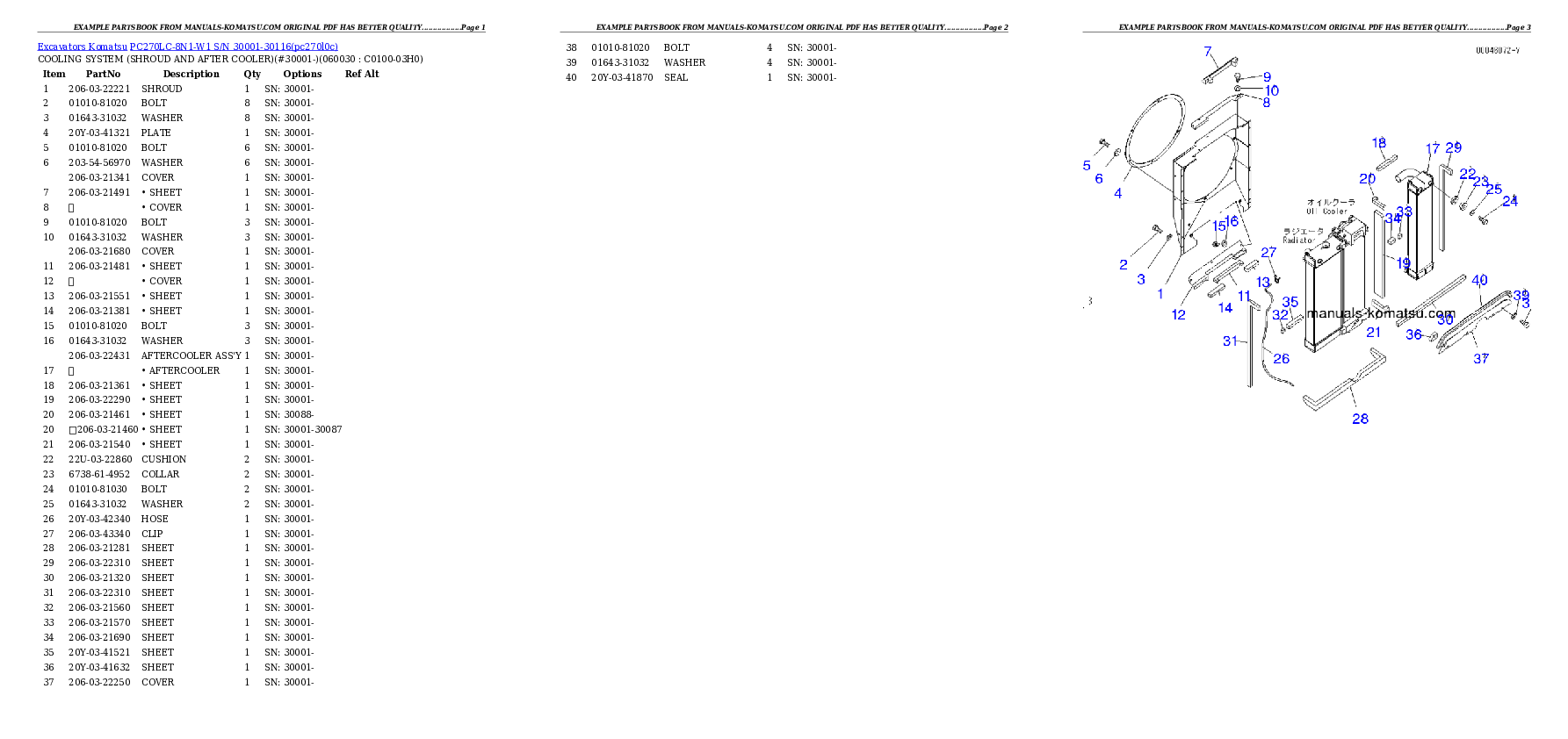 Protected: PC270LC-8N1-W1 S/N 30001-30116 Partsbook