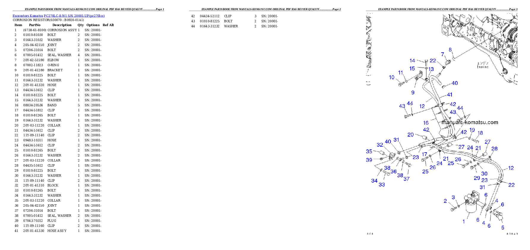 Protected: PC270LC-8-W1 S/N 20001-UP Partsbook