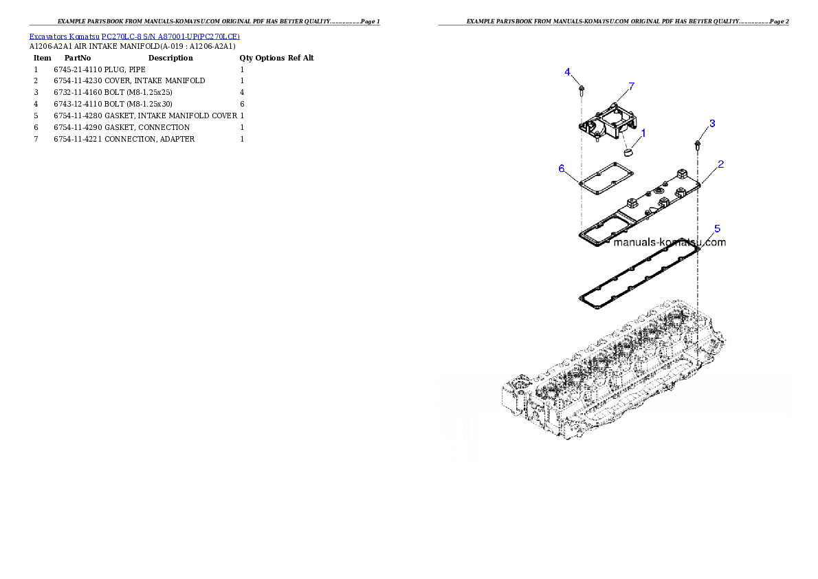 Protected: PC270LC-8 S/N A87001-UP Partsbook