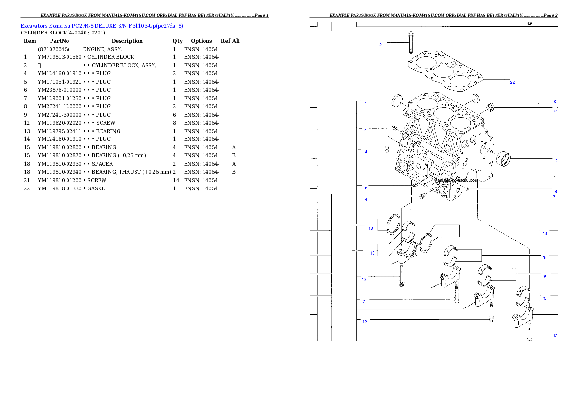 Protected: PC27R-8 DELUXE S/N F31103-Up Partsbook
