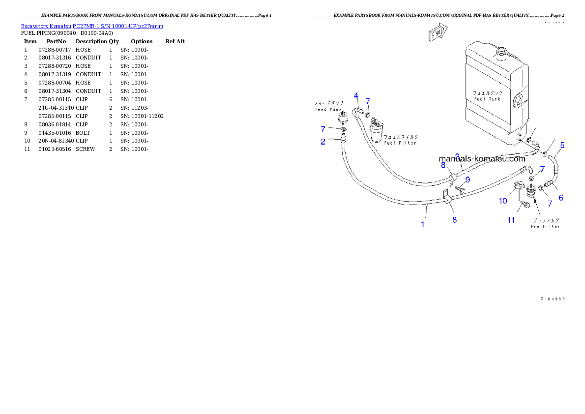 Protected: PC27MR-1 S/N 10001-UP Partsbook