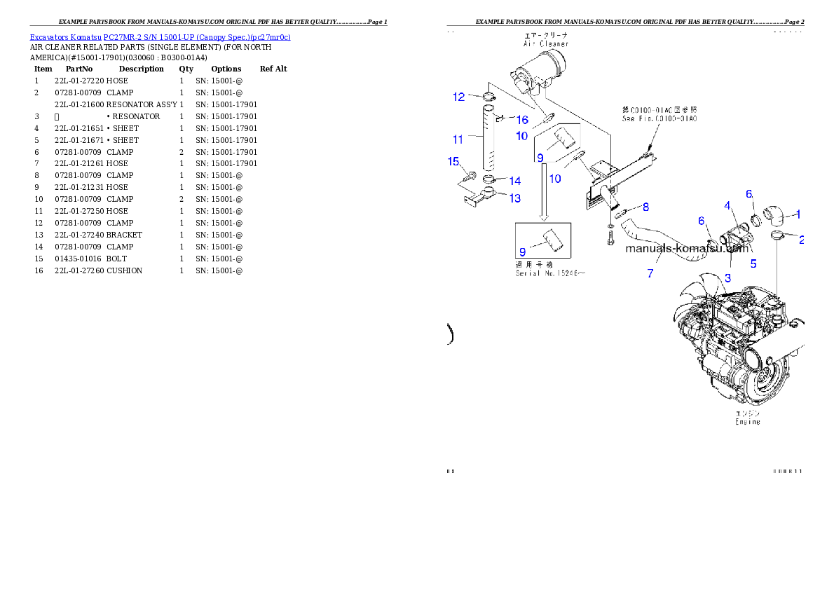 Protected: PC27MR-2 S/N 15001-UP (Canopy Spec.) Partsbook