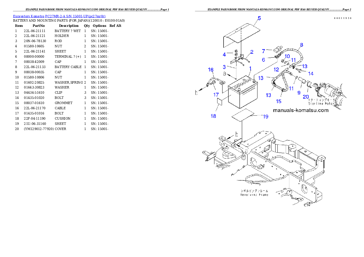 Protected: PC27MR-2-A S/N 15001-UP Partsbook