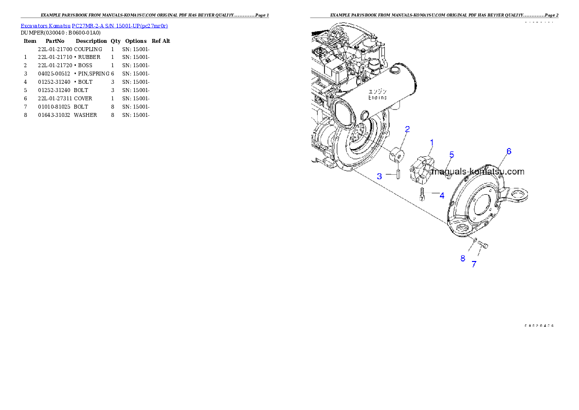 Protected: PC27MR-2-A S/N 15001-UP Partsbook