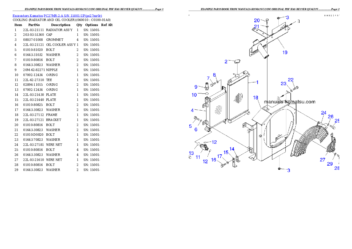 Protected: PC27MR-2-A S/N 15001-UP Partsbook