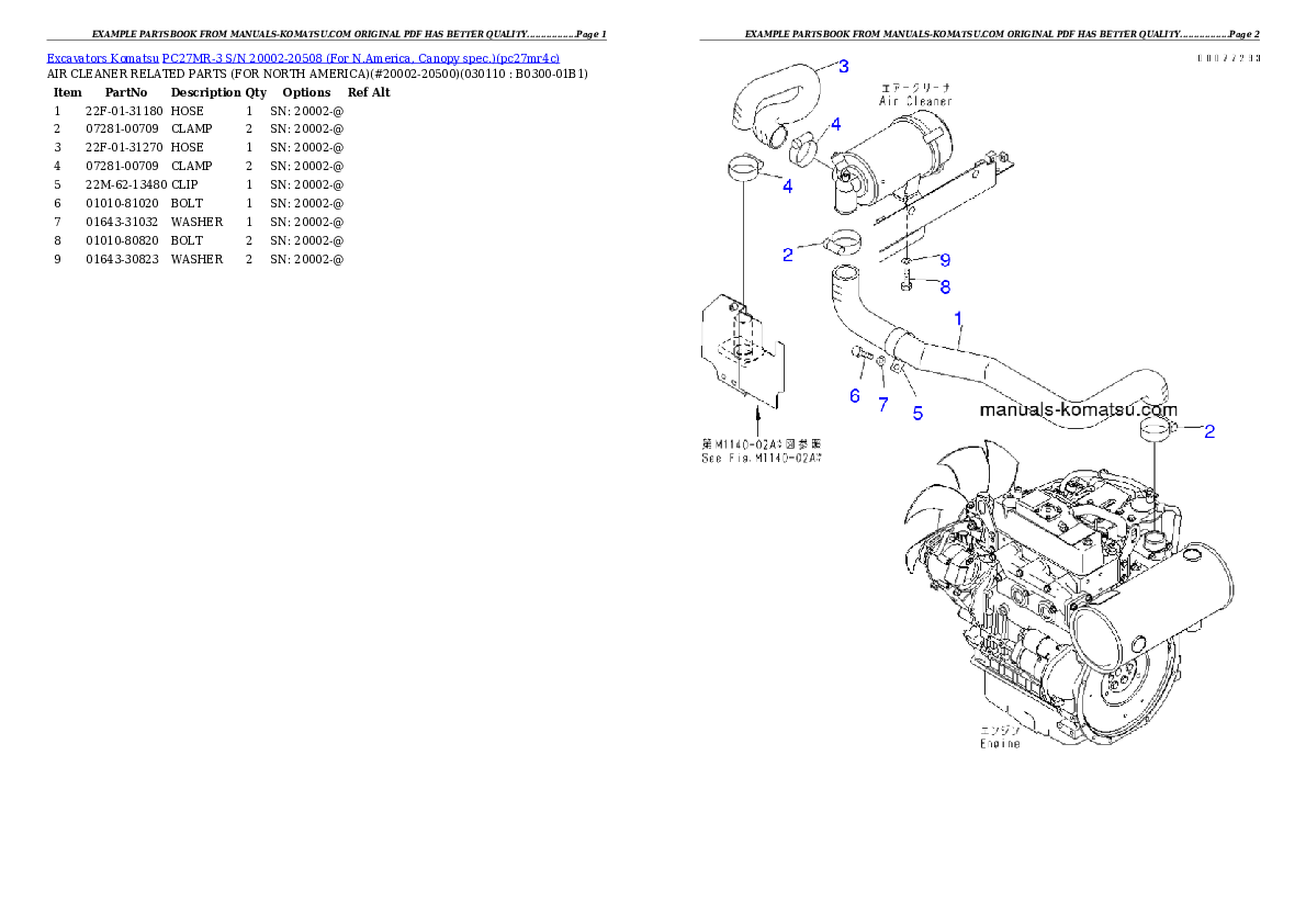 Protected: PC27MR-3 S/N 20002-20508 (For N.America, Canopy spec.) Partsbook
