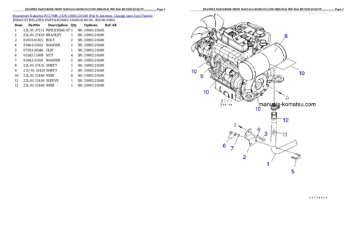 Protected: PC27MR-3 S/N 20002-20508 (For N.America, Canopy spec.) Partsbook