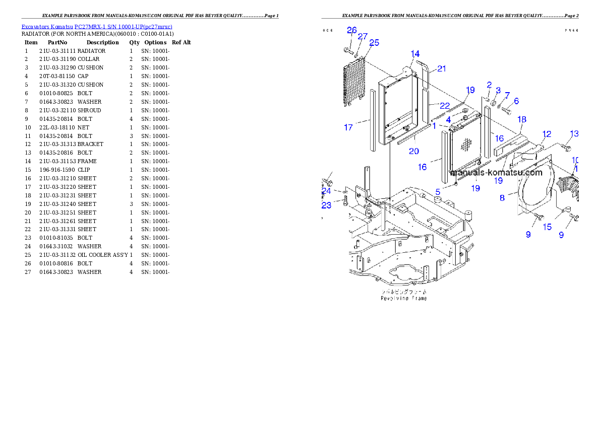 Protected: PC27MRX-1 S/N 10001-UP Partsbook