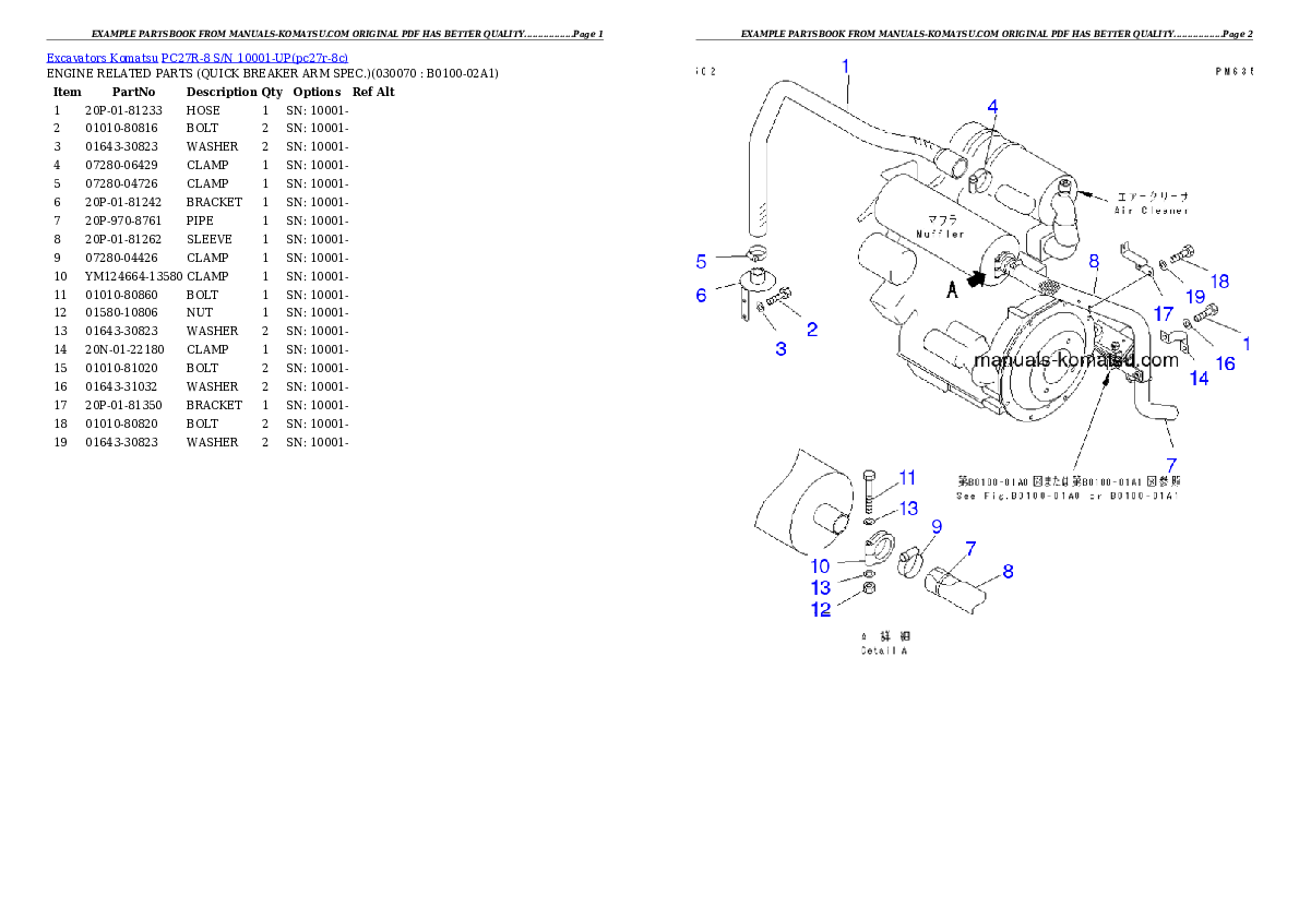 Protected: PC27R-8 S/N 10001-UP Partsbook