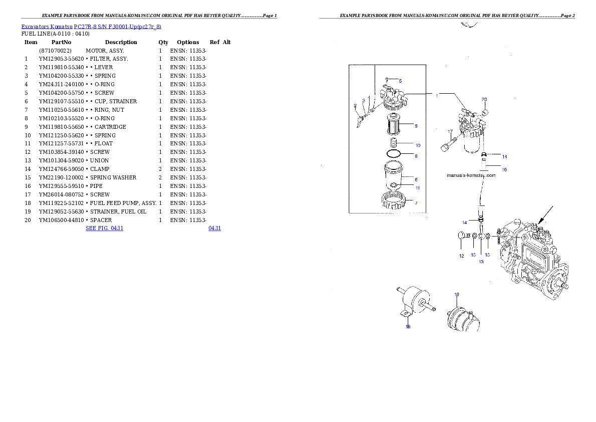Protected: PC27R-8 S/N F30001-Up Partsbook
