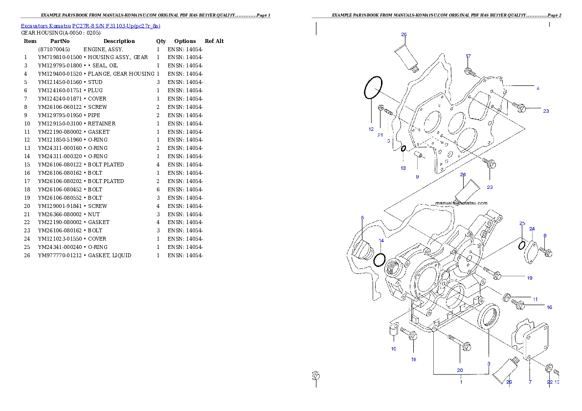 Protected: PC27R-8 S/N F31103-Up Partsbook