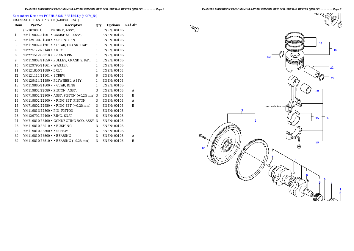 Protected: PC27R-8 S/N F32154-Up Partsbook