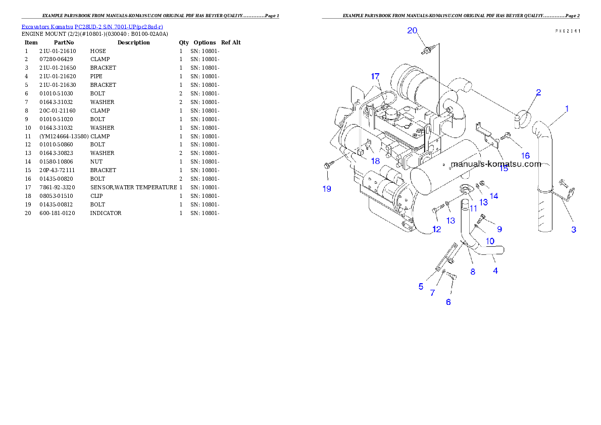 Protected: PC28UD-2 S/N 7001-UP Partsbook