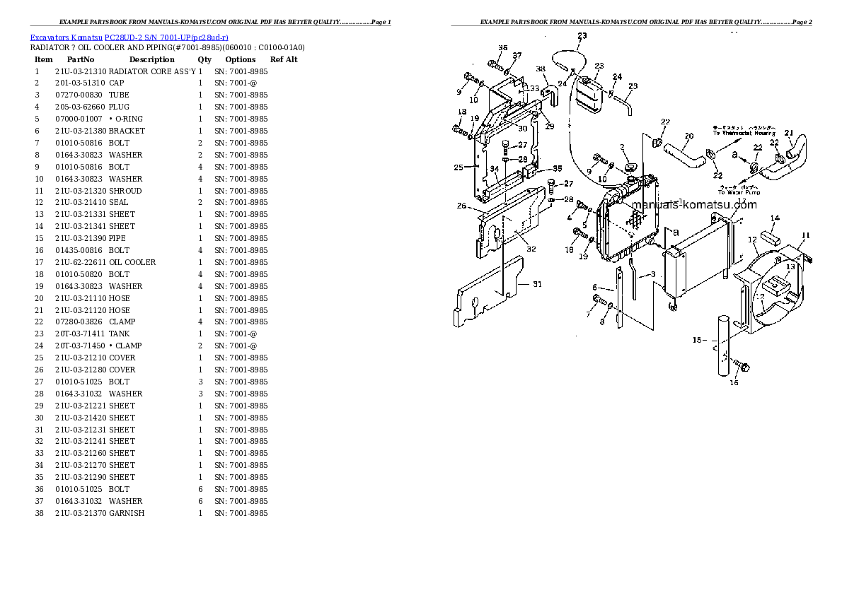Protected: PC28UD-2 S/N 7001-UP Partsbook