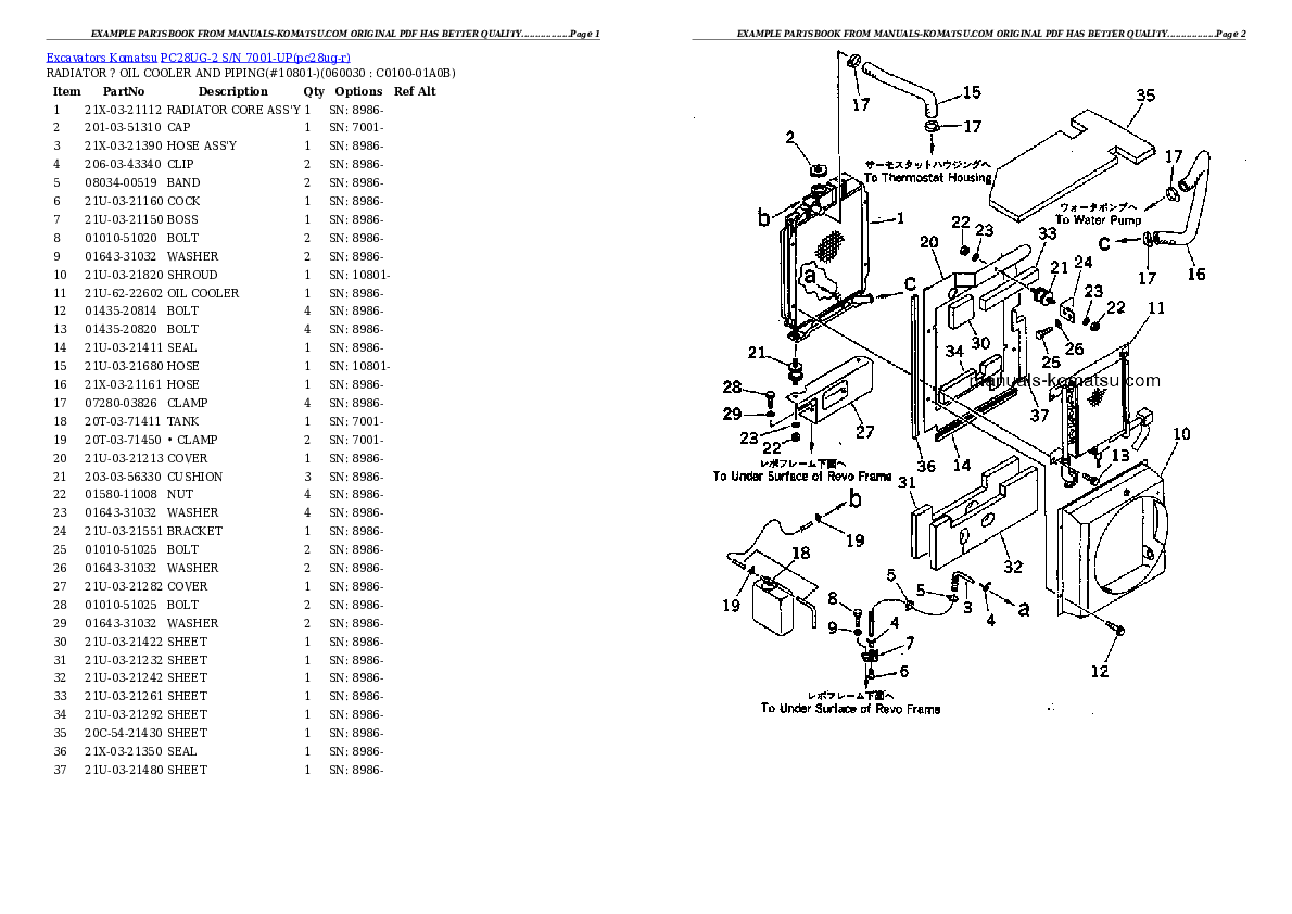 Protected: PC28UG-2 S/N 7001-UP Partsbook