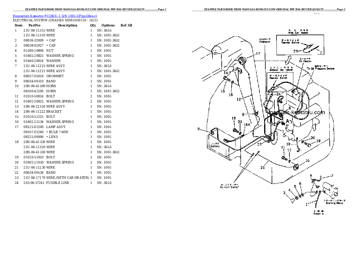 Protected: PC28UU-1 S/N 1001-UP Partsbook