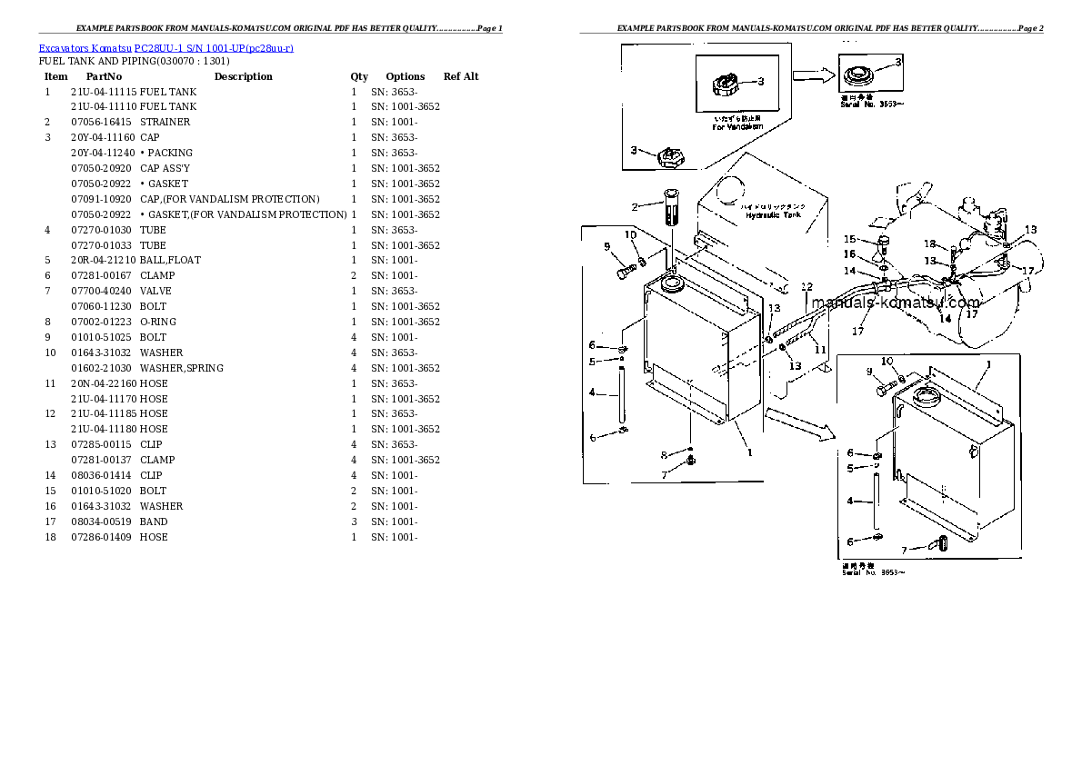 Protected: PC28UU-1 S/N 1001-UP Partsbook