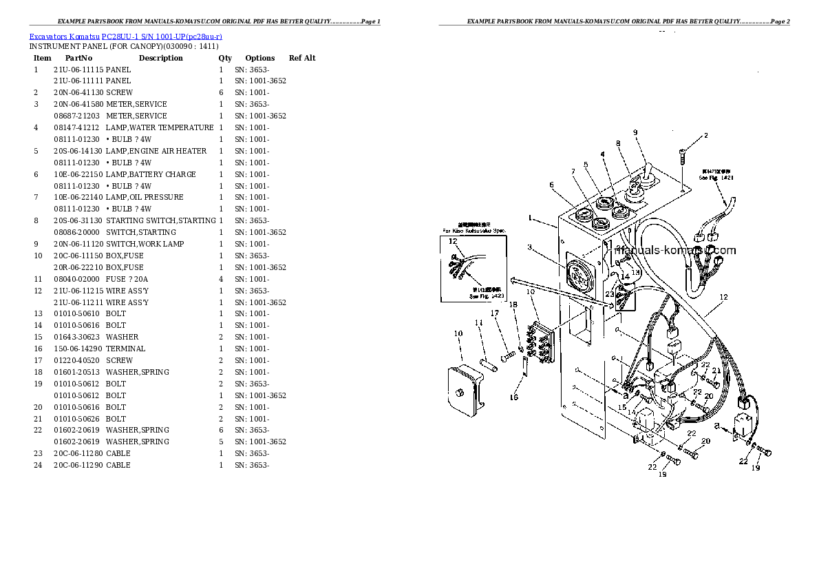 Protected: PC28UU-1 S/N 1001-UP Partsbook