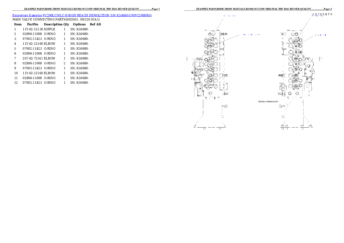 Protected: PC290LC/NLC-8 HIGH REACH DEMOLITION S/N K50680-UP Partsbook