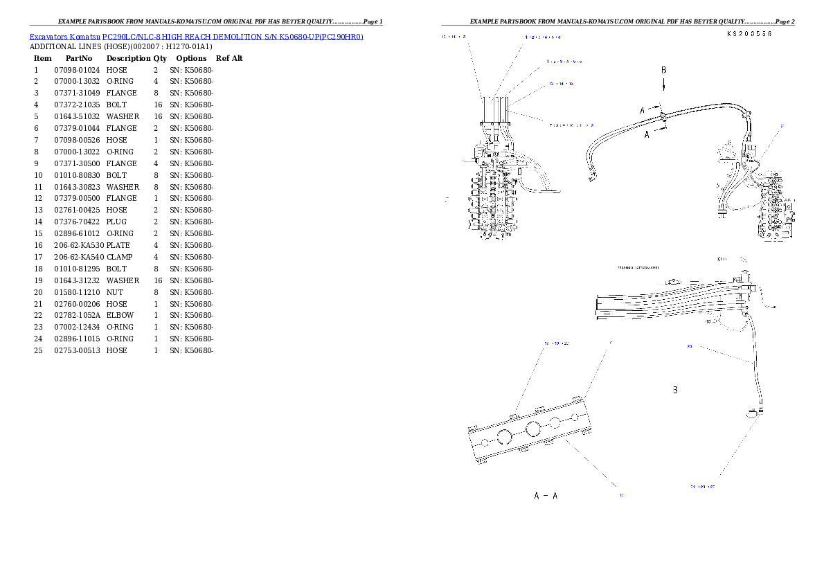 Protected: PC290LC/NLC-8 HIGH REACH DEMOLITION S/N K50680-UP Partsbook