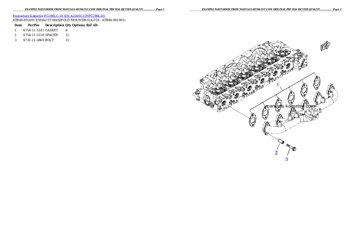 Protected: PC290LC-10 S/N A25001-UP Partsbook