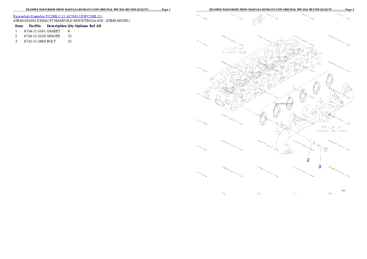 Protected: PC290LC-11 A27001-UP Partsbook