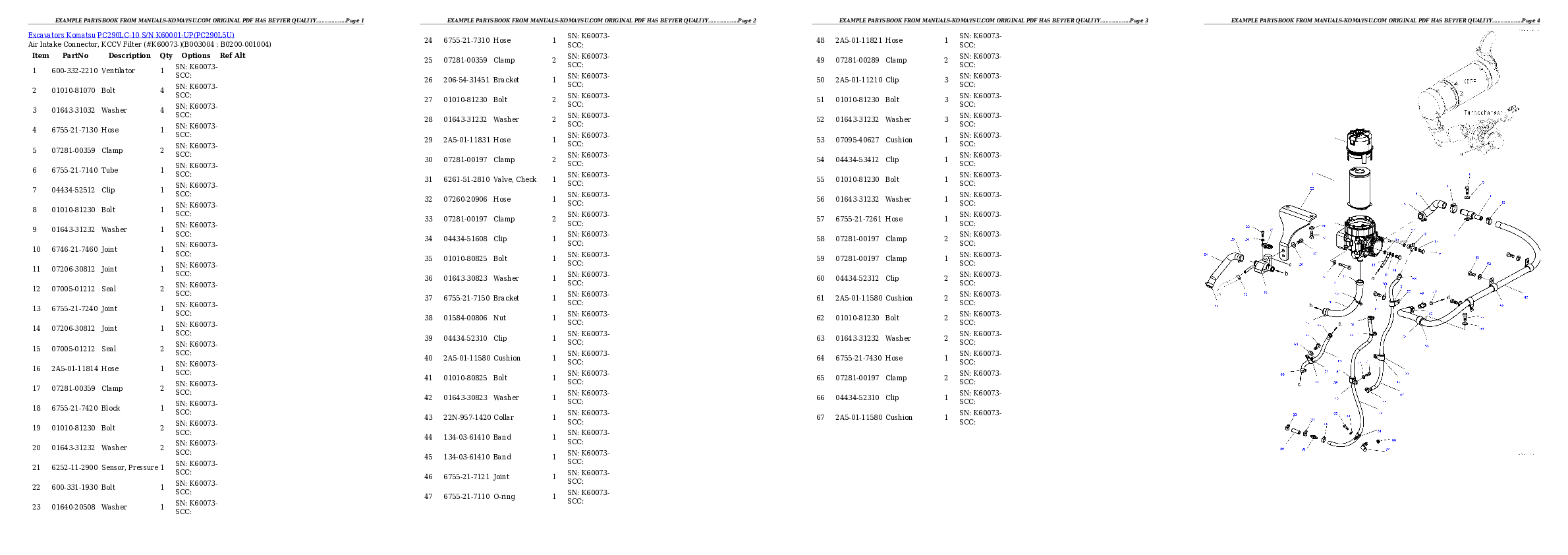 Protected: PC290LC-10 S/N K60001-UP Partsbook