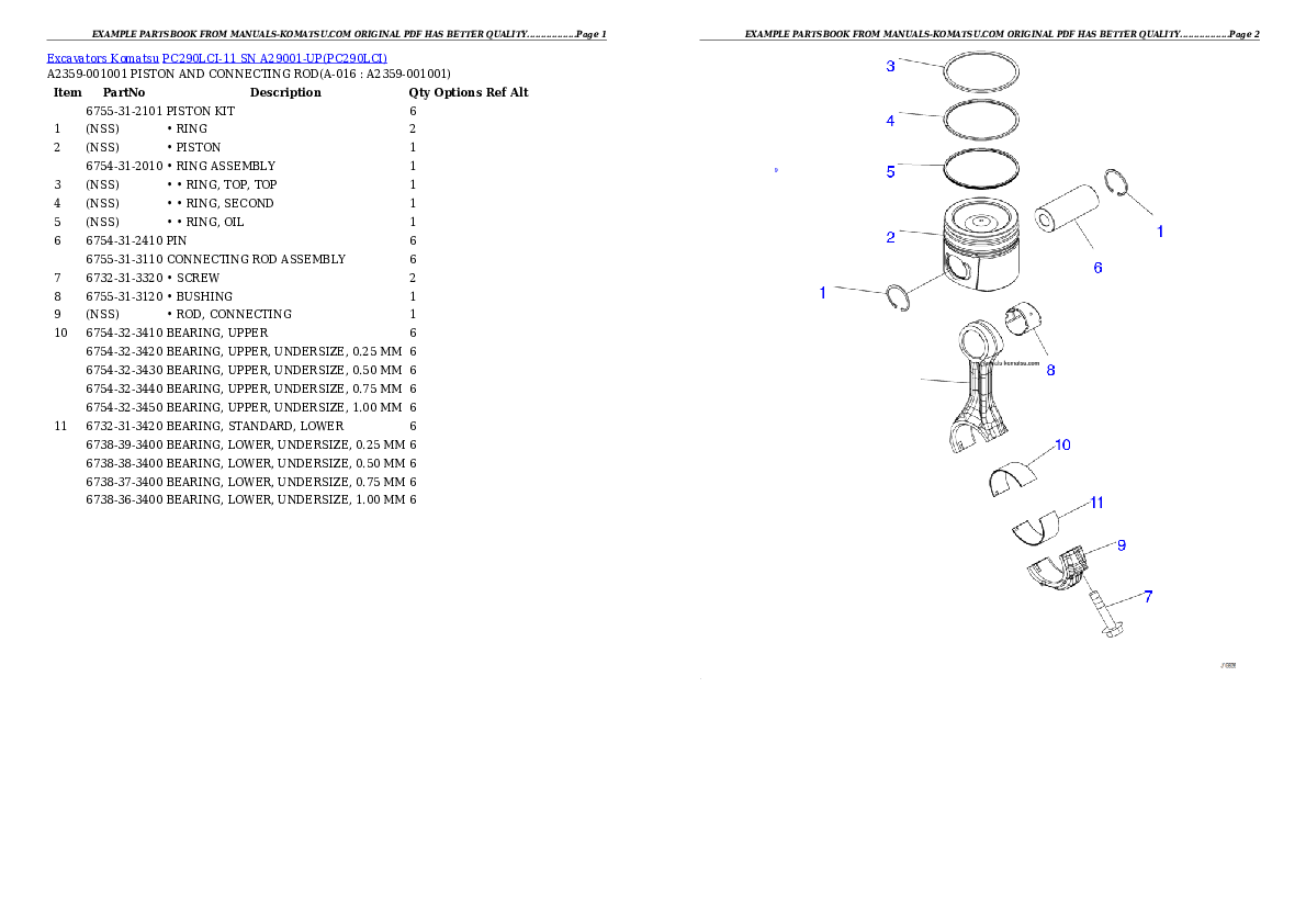 Protected: PC290LCI-11 SN A29001-UP Partsbook