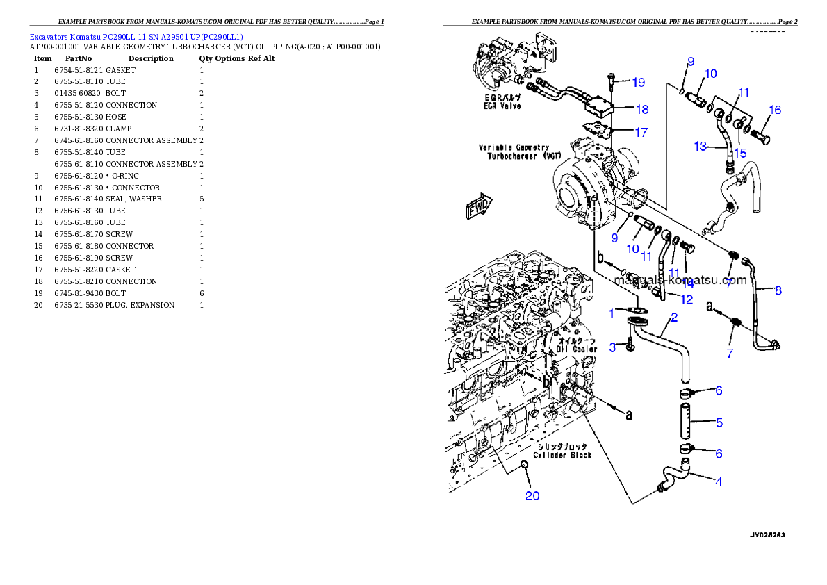 Protected: PC290LL-11 SN A29501-UP Partsbook