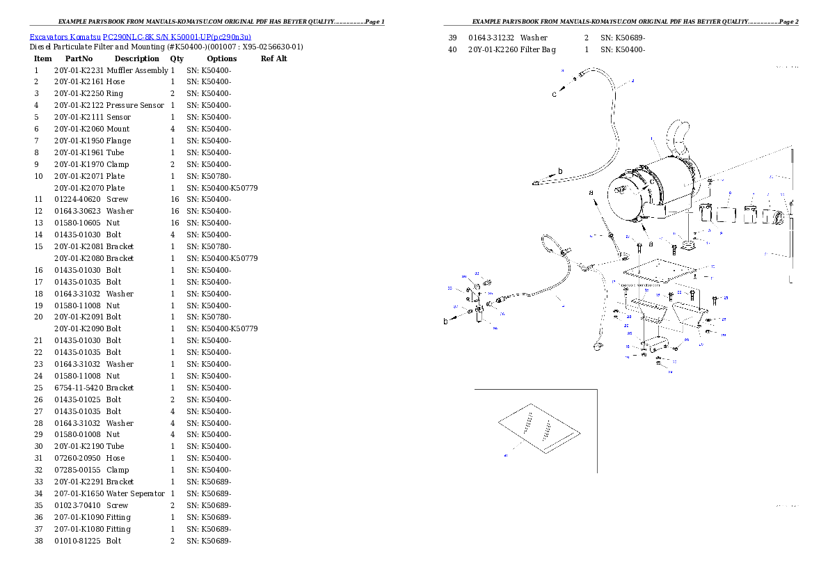 Protected: PC290NLC-8K S/N K50001-UP Partsbook