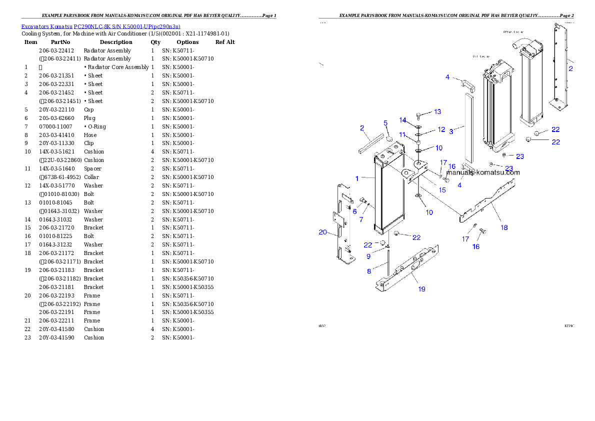 Protected: PC290NLC-8K S/N K50001-UP Partsbook