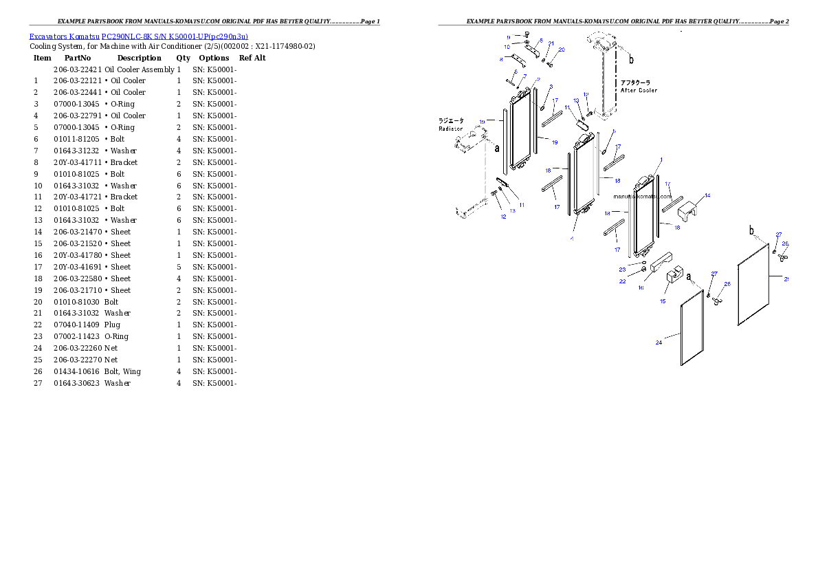 Protected: PC290NLC-8K S/N K50001-UP Partsbook